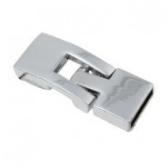 Metall Hakenverschluss für 10mm flach Draht / Leder Antik Silber