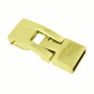 Metall Hakenverschluss für 10mm flach Draht / Leder Gold