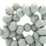 Houten kralen rond 6mm Mineral grey