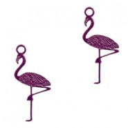 Metall Anhänger Bohemian Flamingo 22x11mm Dark purple