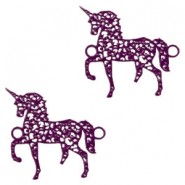 Metall Anhänger Bohemian Einhorn Dark purple