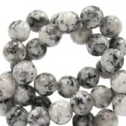 Naturstein Perlen rund 6mm Black-white