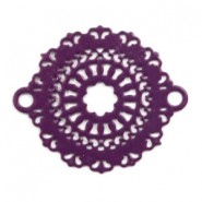 Metall Zwischenstück Bohemian rund 18mm Aubergine purple