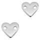 DQ metal connector / charm Heart Antique silver