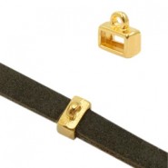 DQ metal Bar Slider Bail with Loop 7x4mm Gold