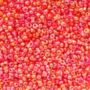 Seed beads - ± 2mm Scarlet red AB transparent