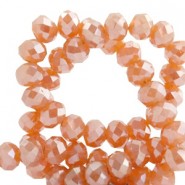 Top Glas Facett Perlen 8x6mm rondellen Sweet orange-top shine coating