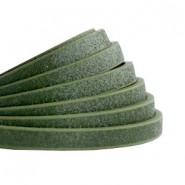 Flach 5mm Imitat Leder Metallic-dark army green