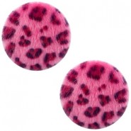 Kunstpelz Cabochon Leopard 12mm Neon pink