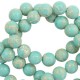 Naturstein Imperial Jaspis Perlen rund 6mm Turquoise blue
