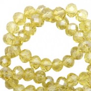 Top Glas Facett Glasschliffperlen 6x4mm rondellen Light yellow-pearl shine coating