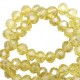 Faceted glass beads 6x4mm disc Light yellow-pearl shine coating
