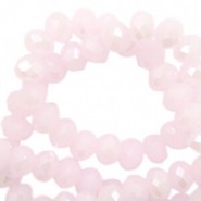 Top Glas Facett Glasschliffperlen 4x3mm rondellen Light pink-pearl shine coating