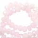 Faceted glass beads 4x3mm disc Light pink-pearl shine coating