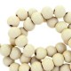 Wood beads round 10mm Vanilla creme
