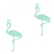 Metall Anhänger Bohemian Flamingo 22x11mm Fresh mint green