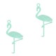 Metal pendant Bohemian Flamingo 22x11mm Fresh mint green