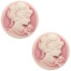 Basic cabochon Cameo 20mm Vintage pink-off white