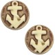 Basic Cabochon Camee 20mm Anker Brown-antique gold