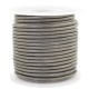 Round DQ leather cord 3mm Vintage stormy silver grey metallic