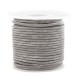 Round DQ leather cord 2mm Vintage stormy grey metallic