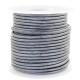 Round DQ leather cord 3mm Vintage silver grey metallic
