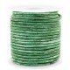 Round DQ leather cord 3mm Vintage classic green metallic
