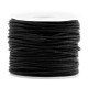 Round DQ leather cord 1mm Vintage black