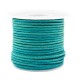 Round DQ leather cord 2mm Antique turquoise green