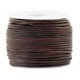 Round DQ leather cord 1mm Vintage chocolate brown