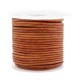 Round DQ leather cord 2mm Vintage copper brown
