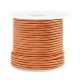 Round DQ leather cord 2mm Copper gold metallic