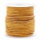 Round DQ leather cord 3mm Vintage golden yellow