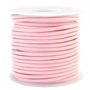 Round DQ leather cord 3mm Blossom pink metallic