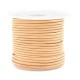 Round DQ leather cord 2mm Natural brown