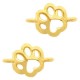 DQ metal connector charm Dog paw Gold