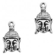 Metalen bedel Buddha 19x11mm Antiek zilver