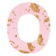 Resin pendant oval 48mm Pink gold-transparant