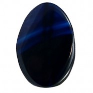 Halbedelstein Agate Perle oval 25x35mm Evening blue