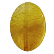 Semi-precious stone Agate bead oval 30x40mm Mustard green
