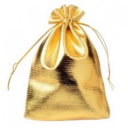 Geschenktüte mit Kordelzug ± 70x90mm Gold