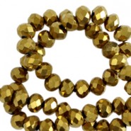 Top Glas Facett Glasschliffperlen 8x6mm rondellen Gold metallic-pearl shine coating