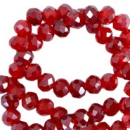 Top Glas Facett Glasschliffperlen 8x6mm rondellen Wine red-pearl shine coating