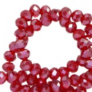 Top Glas Facett Glasschliffperlen 4x3mm rondellen Wine red-pearl shine coating