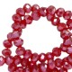 Faceted glass beads 4x3mm disc Wine red-pearl shine coating