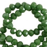 Top Glas Facett Glasschliffperlen 8x6mm rondellen Cadmium green-pearl shine coating