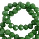 Top Glas Facett Glasschliffperlen 6x4mm rondellen Cadmium green-pearl shine coating