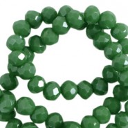 Top Glas Facett Glasschliffperlen 4x3mm rondellen Cadmium green-pearl shine coating