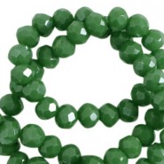 Top Glas Facett Glasschliffperlen 3x2mm rondellen Cadmium green-pearl shine coating