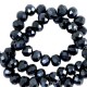 Top Glas Facett Glasschliffperlen 8x6mm rondellen Black-pearl shine coating